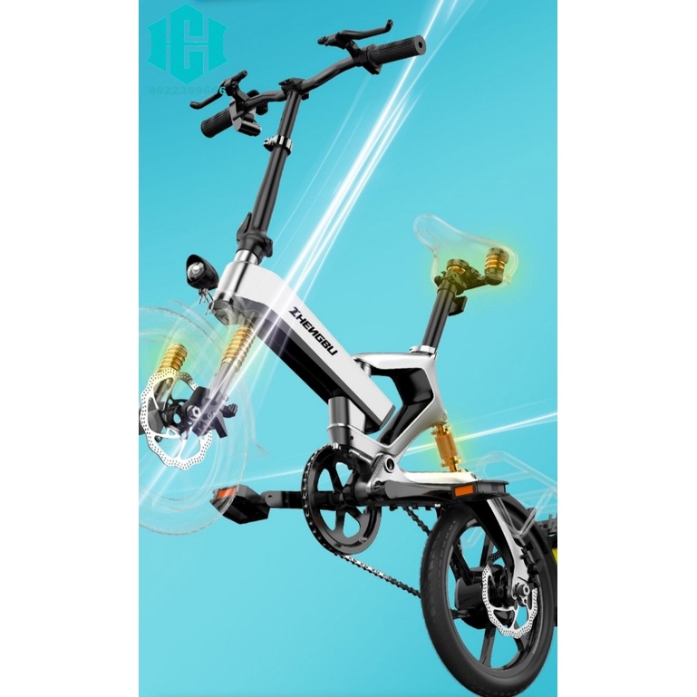 Xe đạp điện gấp chạy pin siêu nhẹ dung lượng oin 10AH
