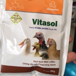 Vitasol vitamin khoáng cho gia cầm làm mọc lông cắn mổ nâng cân gia cầm gà vịt