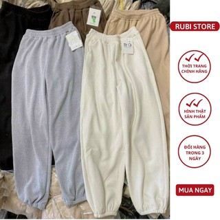 Q040 - Quần thun tăm dáng dài cạp chun bo gấu dáng rộng LINH RUBI STORE