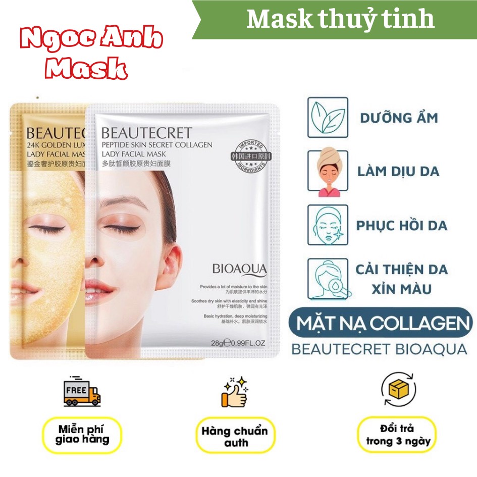 Mặt nạ thuỷ tinh trong suốt thạch collagen phục hồi và làm mờ nếp nhăn
