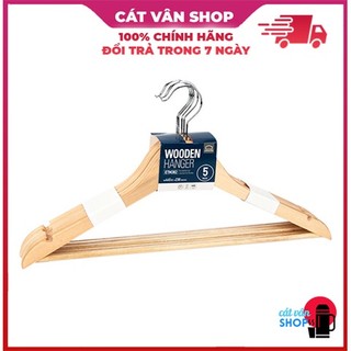 Bộ 5 móc treo quần áo lock&lock ettom bằng gỗ 445 x 230 mm etm382