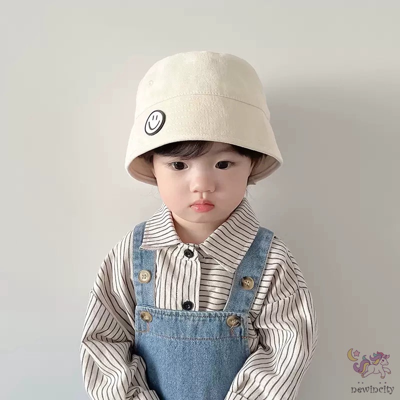Mũ Bucket In Hình Mặt Cười Phong Cách Hàn Quốc Cho Bé