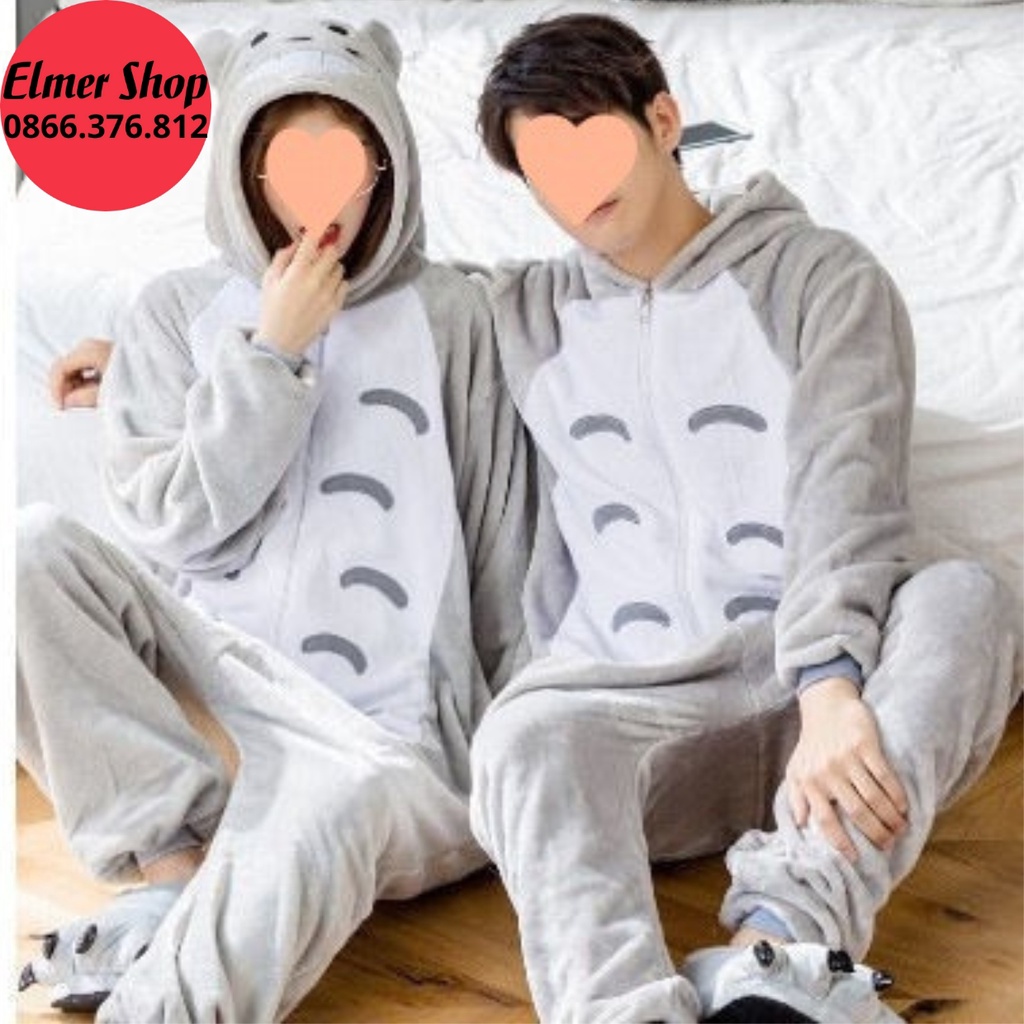 Bộ đồ hình thú cho bé và người lớn Elmer Shop BDTKL04, quần áo mèo Toroto cosplay hoạt hình nhiều màu sắc dễ thương