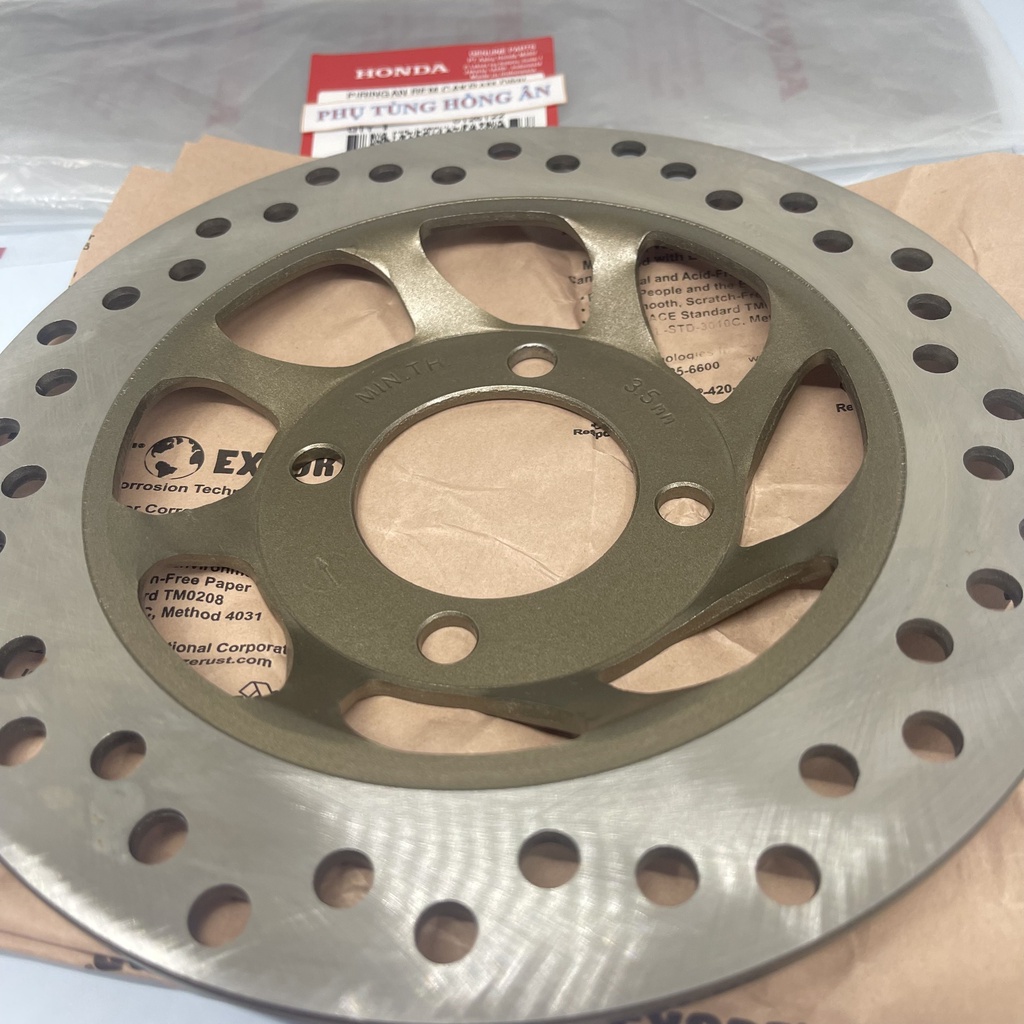 Dĩa  thắng trước Wave RS, Future 2, Future NEO màu vàng 4 lỗ nhập khẩu chính hãng Honda Indonesia - PT HỒNG ÂN