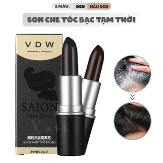 Son Nhuộm Tóc Bạc Thành Đen I Che Phủ Tóc Bạc Tạm Thời VDW 2 Màu Đen Và Nâu Đen Hair Stick XUVI SHOP