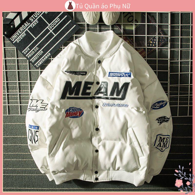 O Kho c N Da Áo Khoác Cotton PU Dày Dáng Rộng Phong Cách Hip Hop Mỹ Thời Trang Mùa Đông Dành Cho Nữ