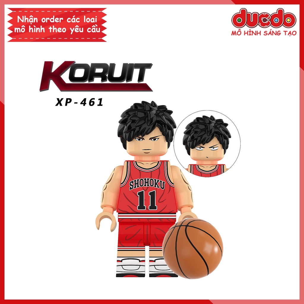 Minifigures Anime Cao thủ bóng rồ Slam Dunk - Đồ chơi Lắp ghép Xếp hình Mini Mô hình Hanamichi Sakuragi KT1060