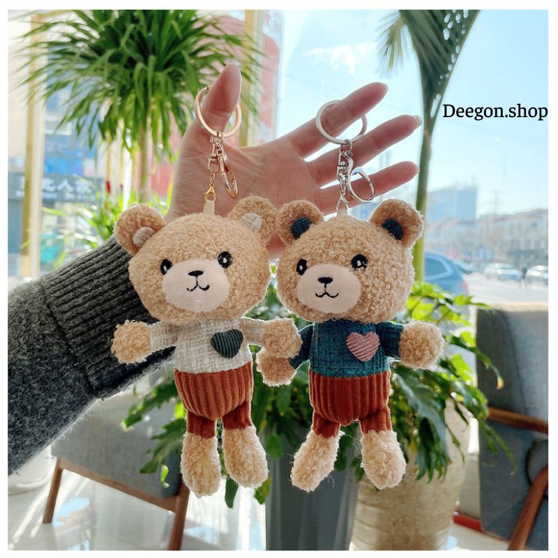Móc khóa thú nhồi bông thời trang,Móc chìa khóa dễ thương treo balo cặp túi xách hàn quốc