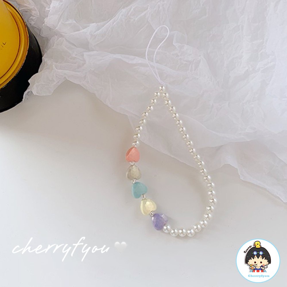 Dây Đeo Điện Thoại Dạng Chuỗi Hạt Ngọc Trai Chống Thất Lạc Cho Nữ