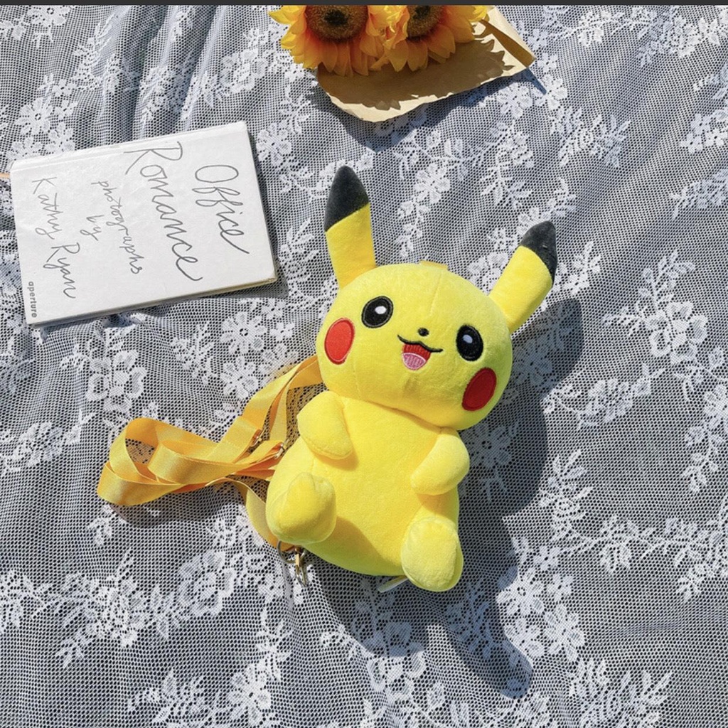 Ba Lô Gấu Bông Hình Pikachu - Túi Đeo Balo Gấu Xinh Xắn
