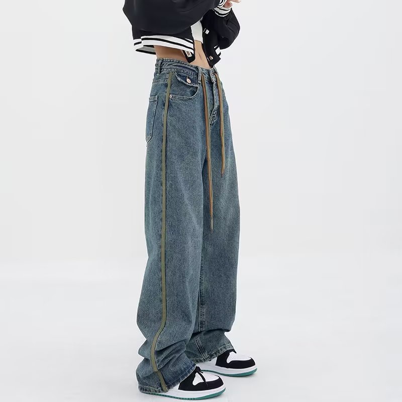 Quần Jean Thời Trang Hiphop Cá Tính Trẻ Trung Cho Nam Nữ Kiểu Hàn Quốc