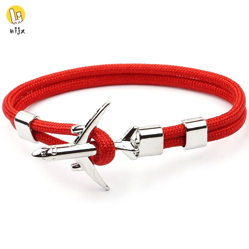 Vòng Tay Dây Polyester Mặt Hình Mỏ Neo Máy Bay Thời Trang Cho Nam Và Nữ