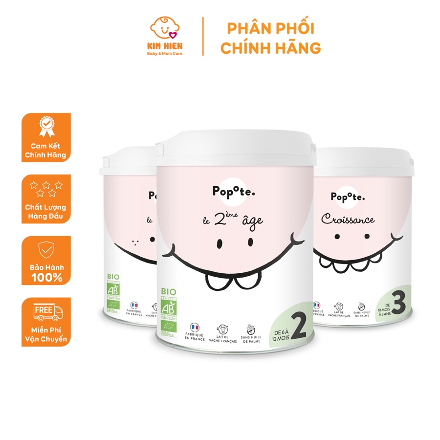 Sữa bò hữu cơ 𝑷𝒐𝒑𝒐𝒕𝒆 số 1, 2, 3 khối lượng 800g