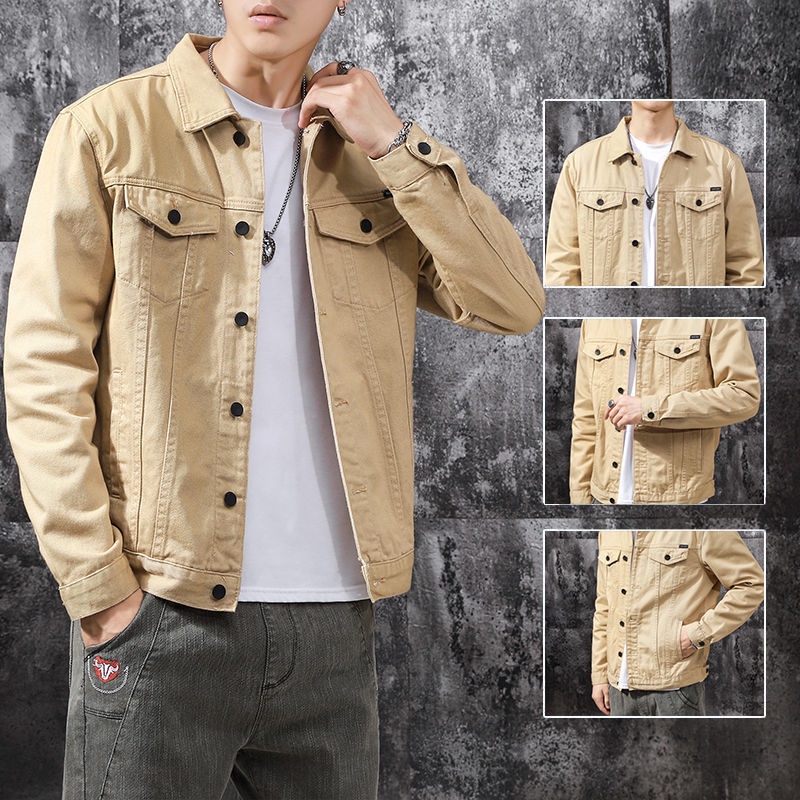 Áo Khoác Denim Dáng Ngắn Phong Cách Hàn Quốc Thời Trang Thu Xuân Dành Cho Nam