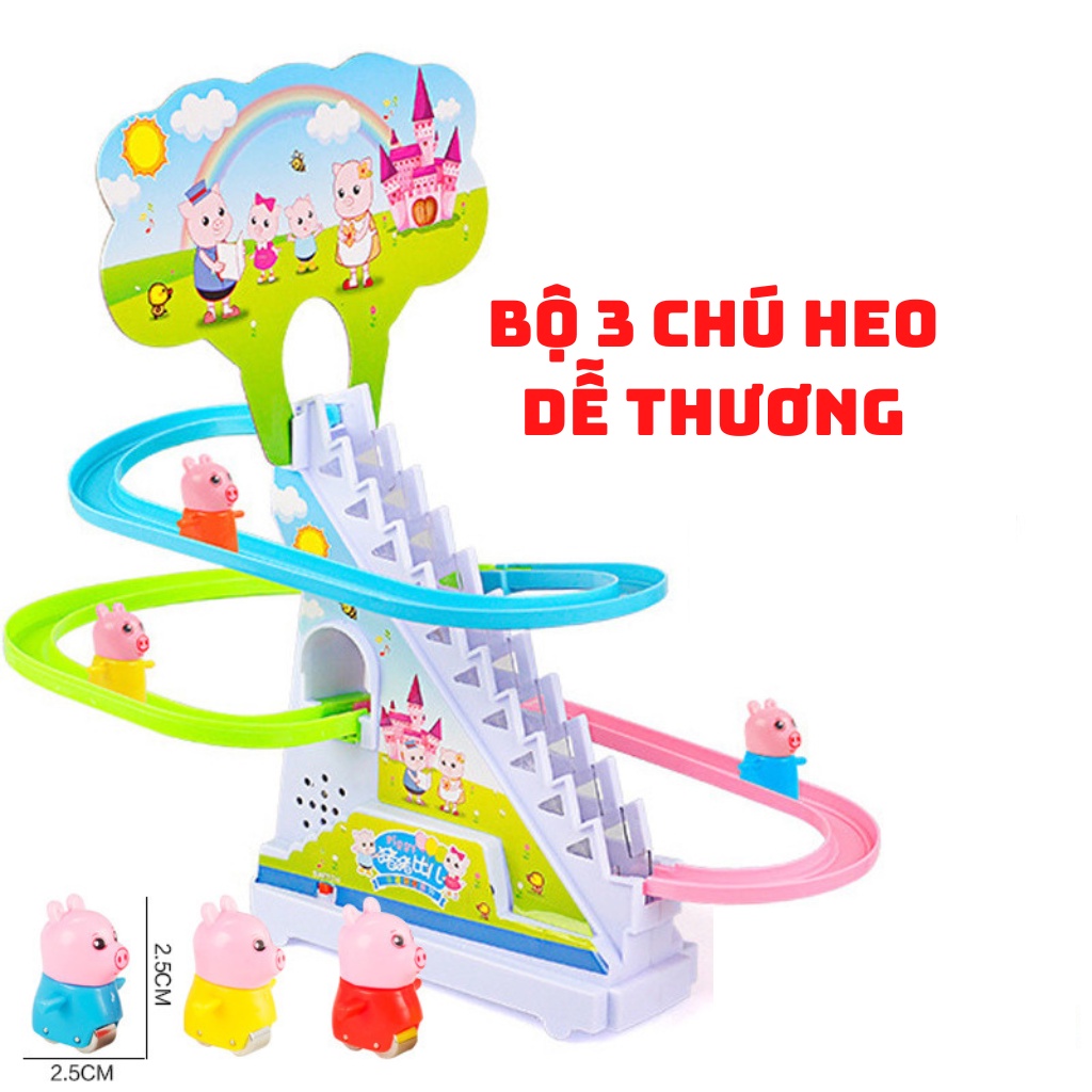Vịt leo cầu thang, có đèn có nhạc, chạy pin, không kèm pin. đồ chơi cho trẻ sơ sinh và trẻ nhỏ.