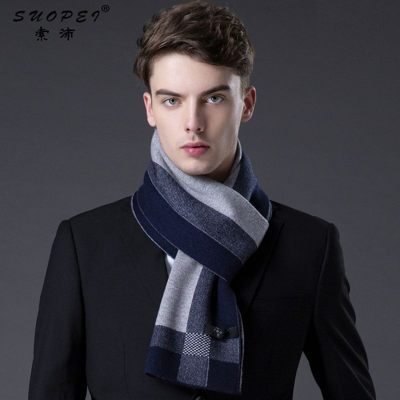 Khăn Choàng Len Cashmere Cao Cấp Dày Dặn Ấm Áp Thời Trang Mùa Đông Phong Cách Hàn Quốc Cho Nam