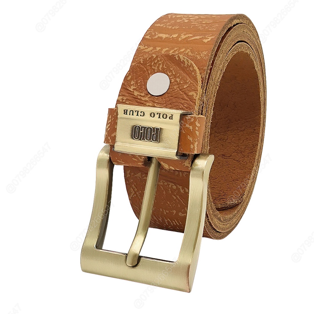 Thắt lưng nam da bò thật bản thô DHM-242 | Khoá kim nguyên khối màu đồng đẹp rẻ | Bảo hành 12 tháng