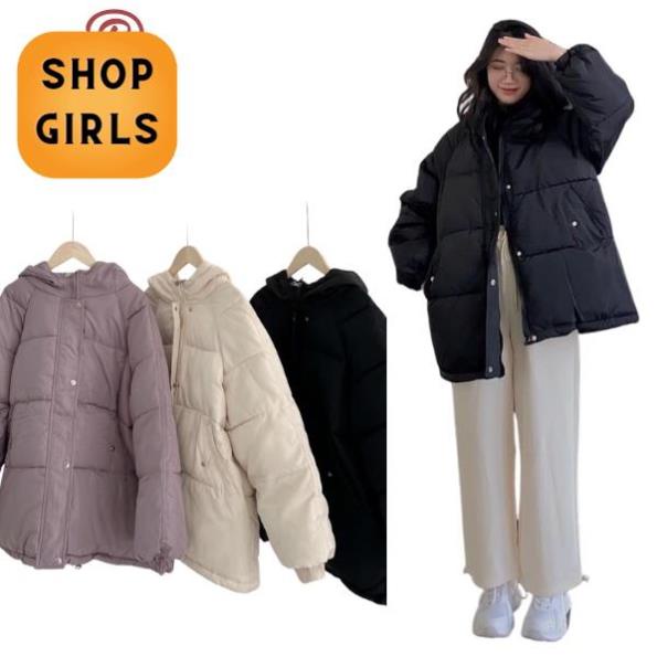 Áo khoác phao nữ có mũ, Áo phao béo đại hàn ulzzang dáng rộng nhiều màu hàng có sẵn PA&amp;PA SHOP SHOP GIRLS