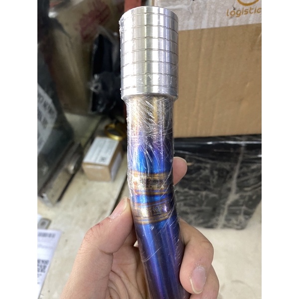 PTITANIUM cổ pô titan CNC bầu hơi xoắn  cho wave dream wave blade future neo 125 led sirius