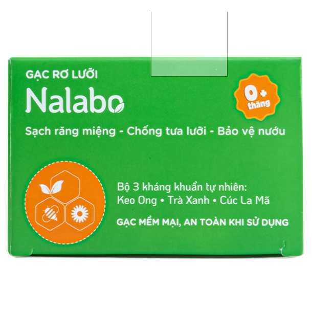 Gạc tưa lưỡi cho bé NALABO hôp 30 gói kháng khuẩn - Rơ lưỡi - Vệ sinh răng miệng cho bé - Chính hãng