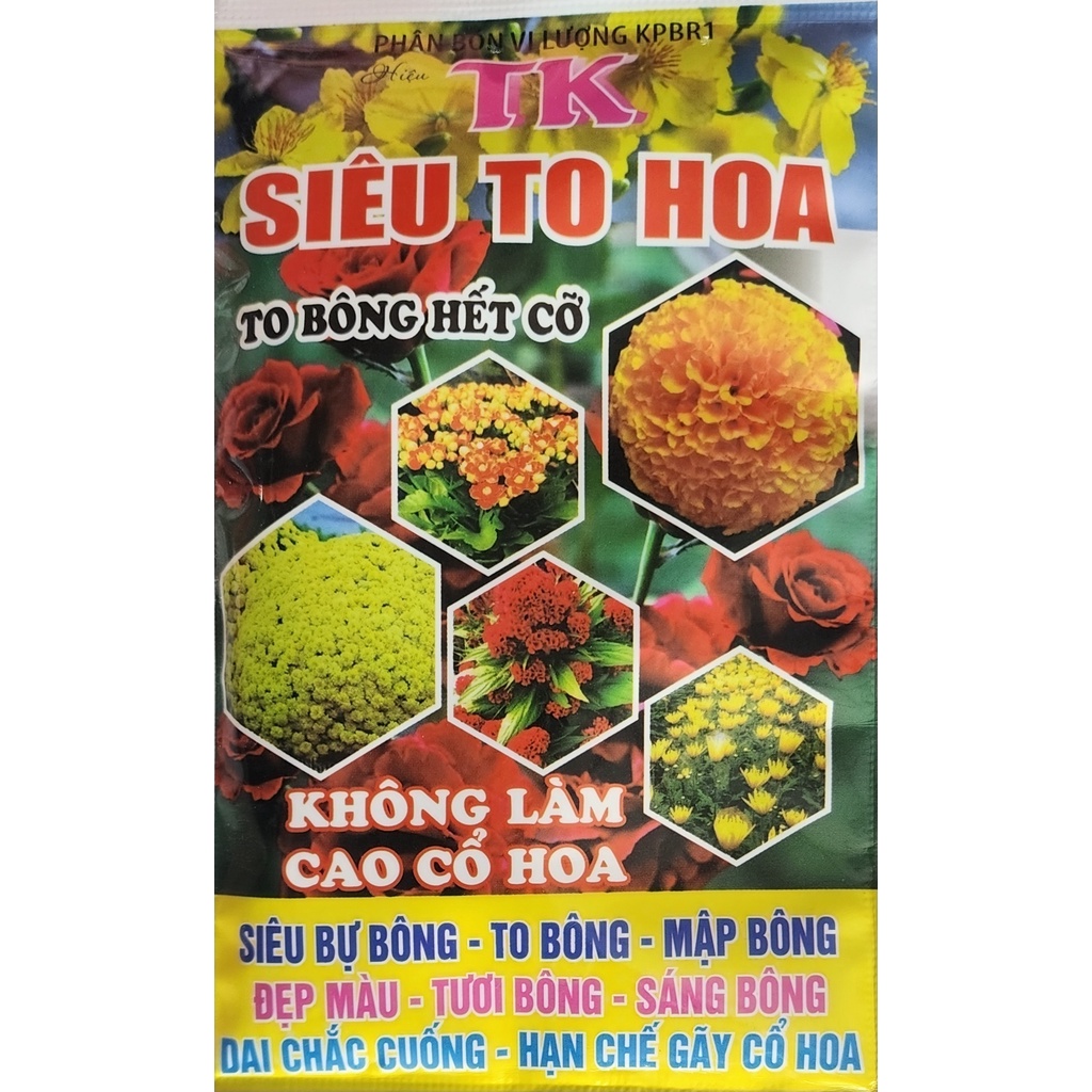 PHÂN BÓN SIÊU TO HOA - ĐẸP MÀU HOA - GIÚP LÂU TÁI, LÂU TÀN HOA - TK SIÊU TO HOA