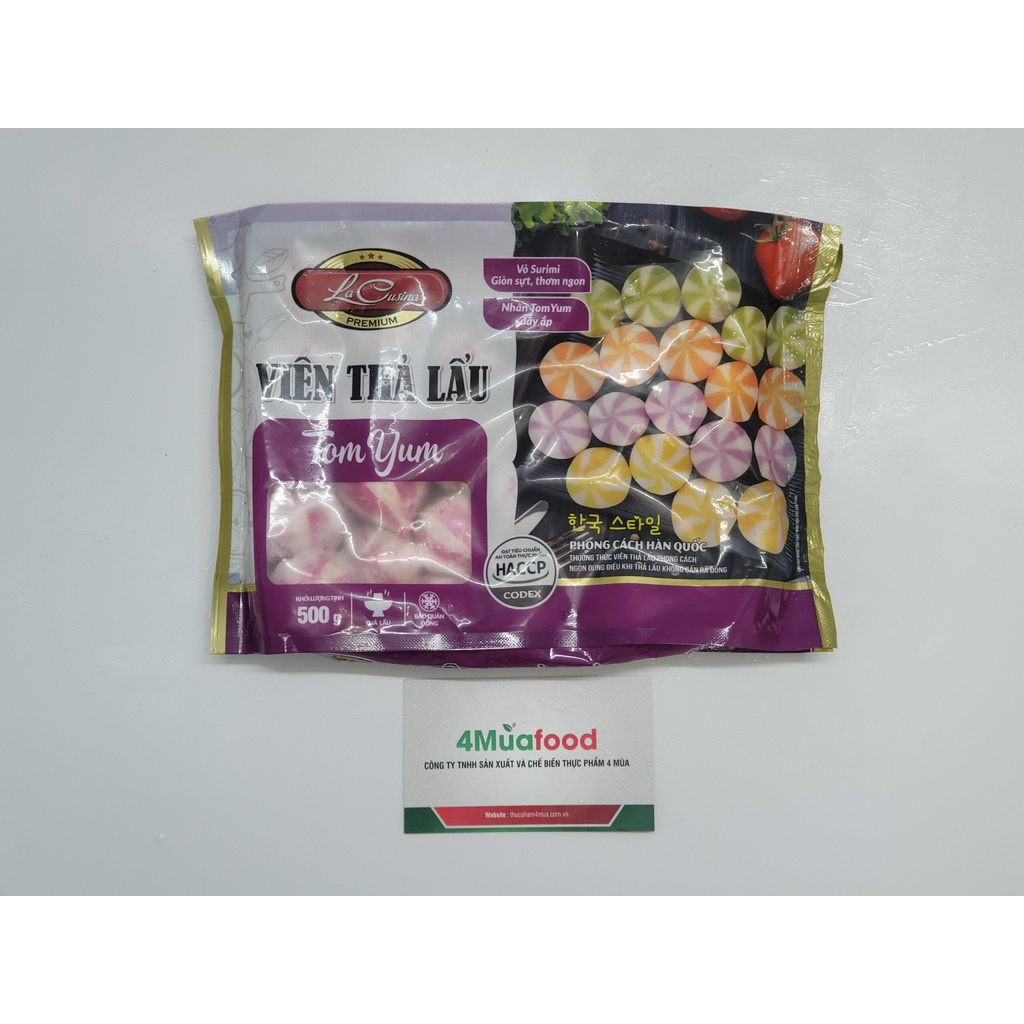 1 Gói Viên Thả Lẩu Lacusina 500gr vị ngẫu nhiên - Dùng chiên hoặc thả lẩu - Thực Phẩm 4 Mùa - 4Muafood