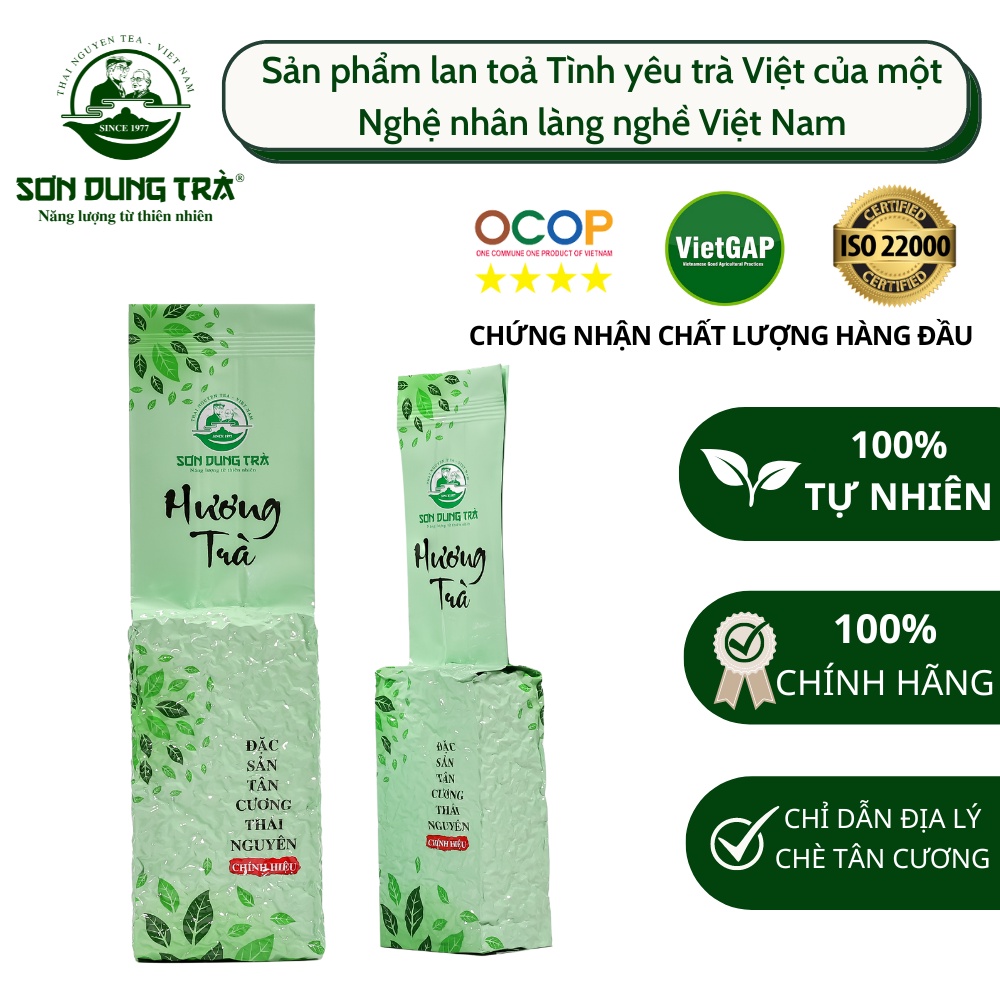 Hương Trà, Chè Thái Nguyên 100% Búp Chè Xanh Tự Nhiên Nước Vàng Sáng Hương Thơm Mùi Cốm - Sơn Dung Trà