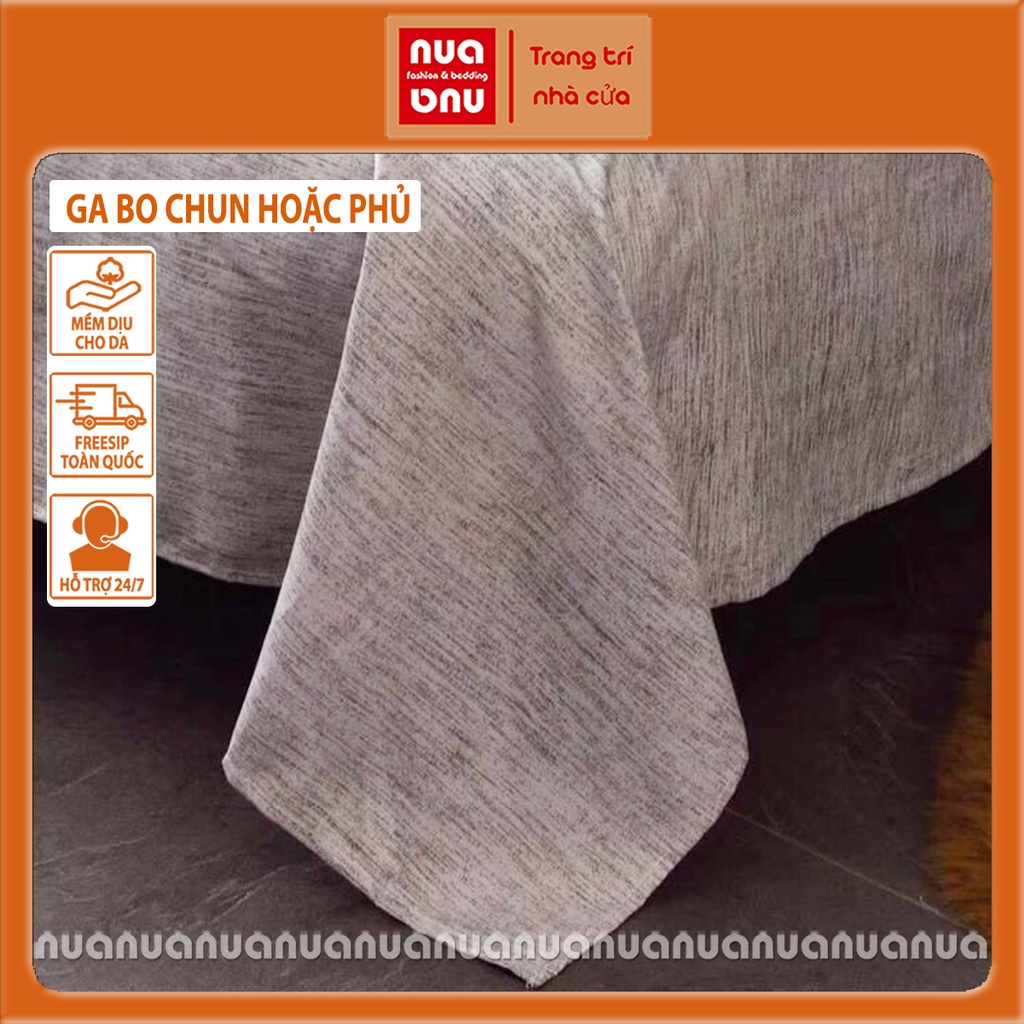Bộ ga gối cotton tina cùng vỏ chăn set 4 món chăn ga cotton mát mịn thoáng khí