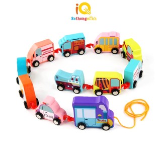 Đồ Chơi Giáo Dục BeThongMinh Đoàn Tàu Gỗ Chở Con Vật Và Giao Thông Giúp Bé Thông Minh Và Phát Triển