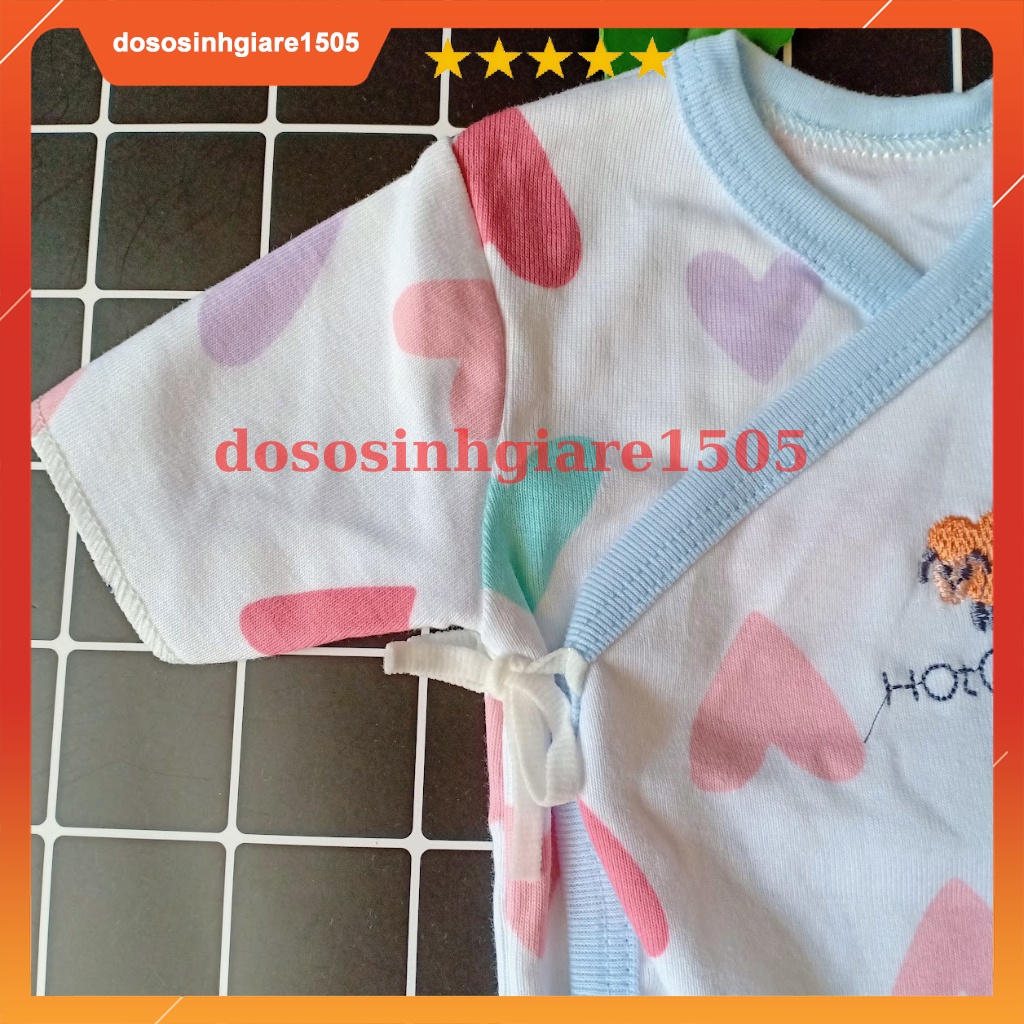 Áo cột dây Hotga tay NGẮN cho bé sơ sinh dưới 5kg (được lựa mẫu)/ Áo buộc dây Tay cộc cho em bé