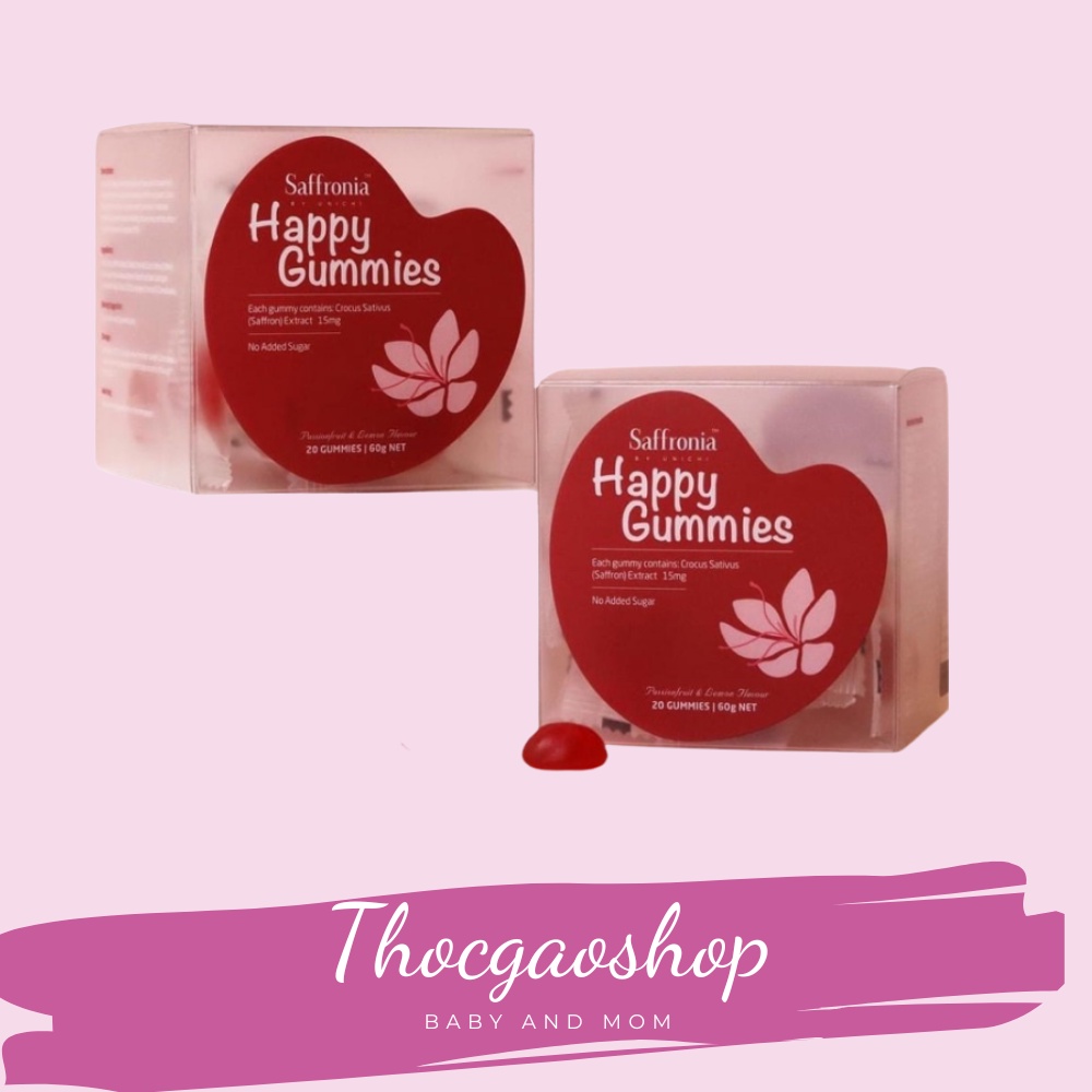 Kẹo Dẻo Ngủ Ngon của Happy Gummies Chiết Xuất Hoa Nghệ Tây Cô Đặc