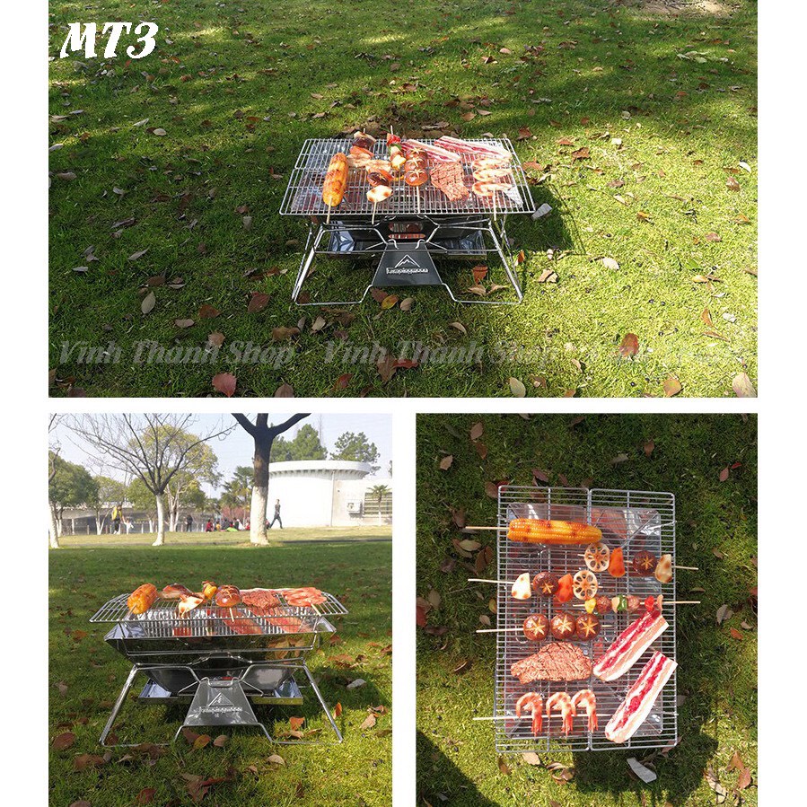 Bếp Nướng Than Hoa BBQ Ngoài Trời Campingmoon - Bếp Than Dã Ngoại Du Lịch Kèm Túi Đựng Tiện Lợi