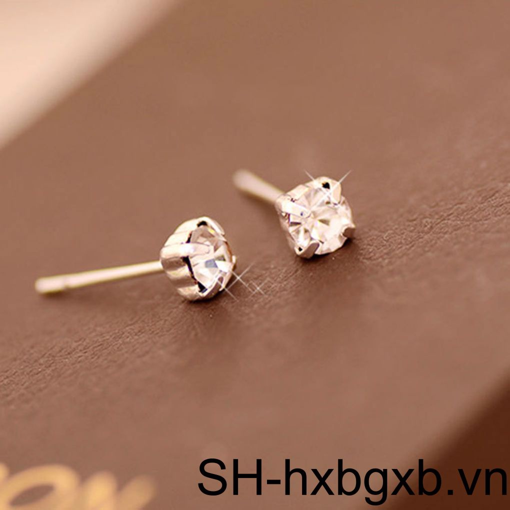 Set 1 / 2 / 3 / 5 Khuyên Tai Khối Lập Phương Đính Đá Dễ Thương
