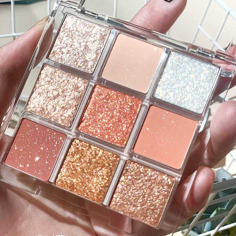 Bảng Phấn Mắt 9 Màu Sắc Tông Lì / Lấp Lánh Chống Thấm Nước