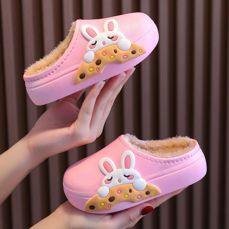 Dép Bông Đi Trong Nhà Mềm Mại Chống Trượt Chống Thấm Nước Phong Cách Thu Đông Đáng Yêu Cho Bé Trai Và Gái