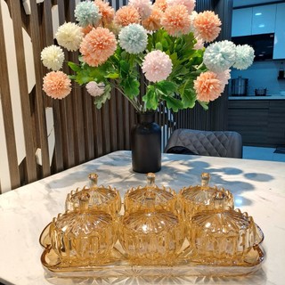 Bộ khay mứt tết thủy tinh pha lê