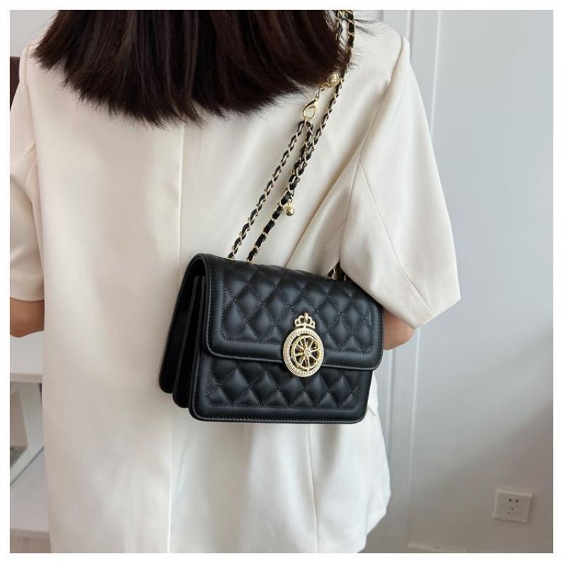 Túi xách nữ đeo chéo đẹp kẹp nách ô trám khoá vương miện phong cách hàn quốc giá rẻ TX 155