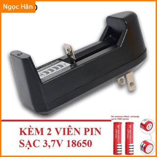 Bộ sạc pin đa năng 3,7v cho pin 18650 kèm 2 viên pin 3,7v 18650 ngochanshop
