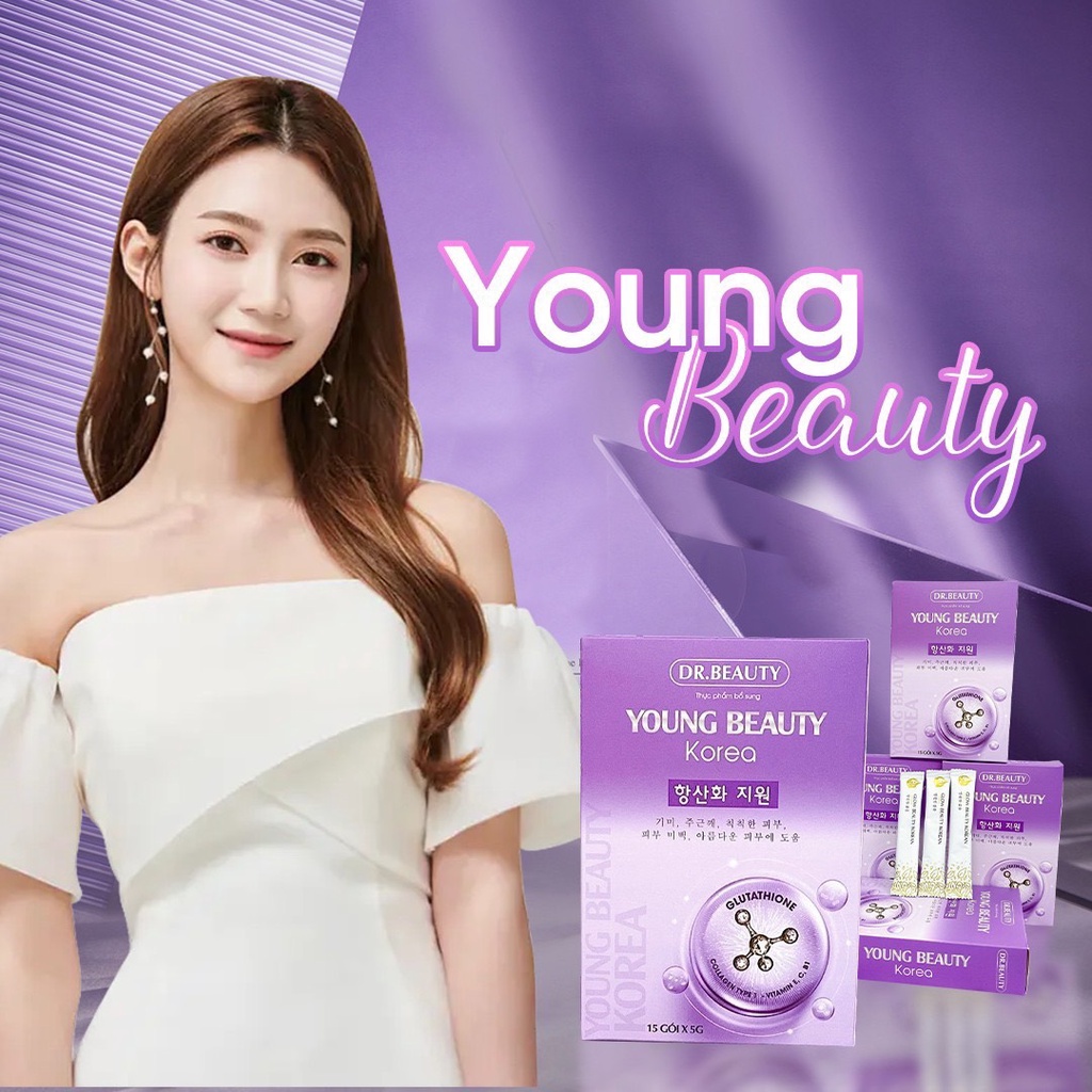 Bột uống trắng da collagen  young beauty mờ nám giảm tàn nhanh chống lão hóa da