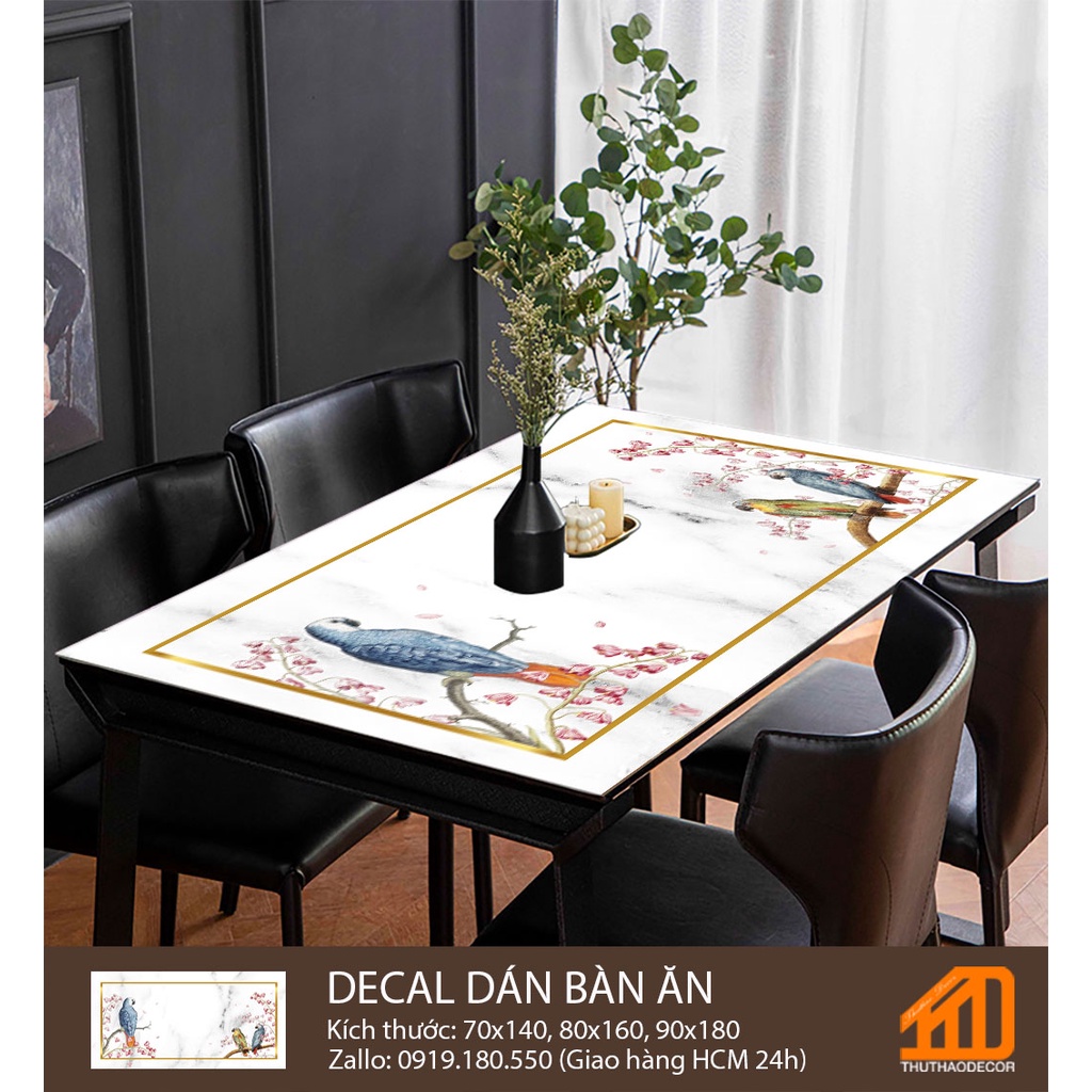 Dán bàn ăn CHIM ĐẠI BÀNG (vân trắng) - Trang trí nhà cửa