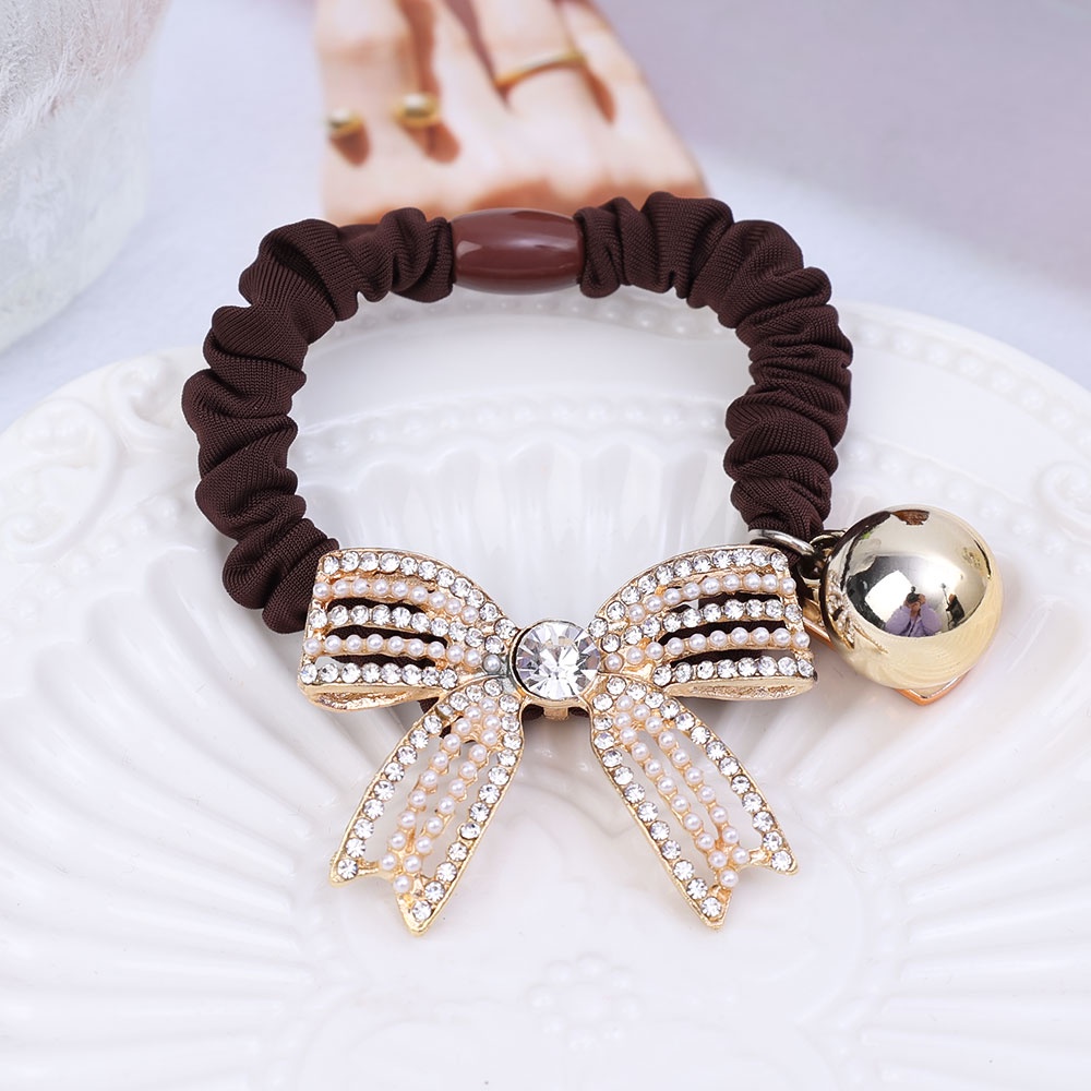 Dây Cột Tóc Cao Su Co Giãn Đính Đá Lấp Lánh Phong Cách Hàn Quốc Cho Nữ