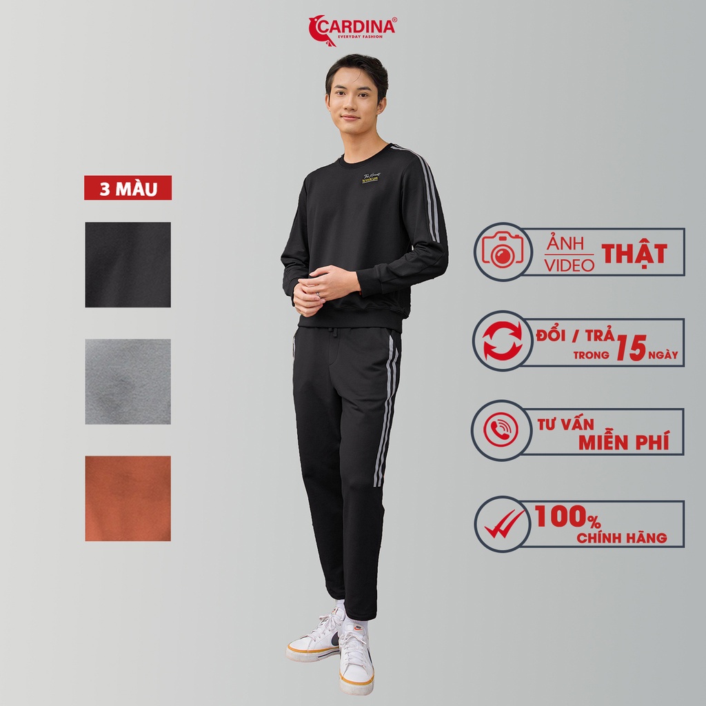 Đồ Bộ Nam 𝐂𝐀𝐑𝐃𝐈𝐍𝐀 Chất Nỉ Da Cá Cao cấp Kiểu Dáng Sọc Thể Thao Năng Động 2NiM04