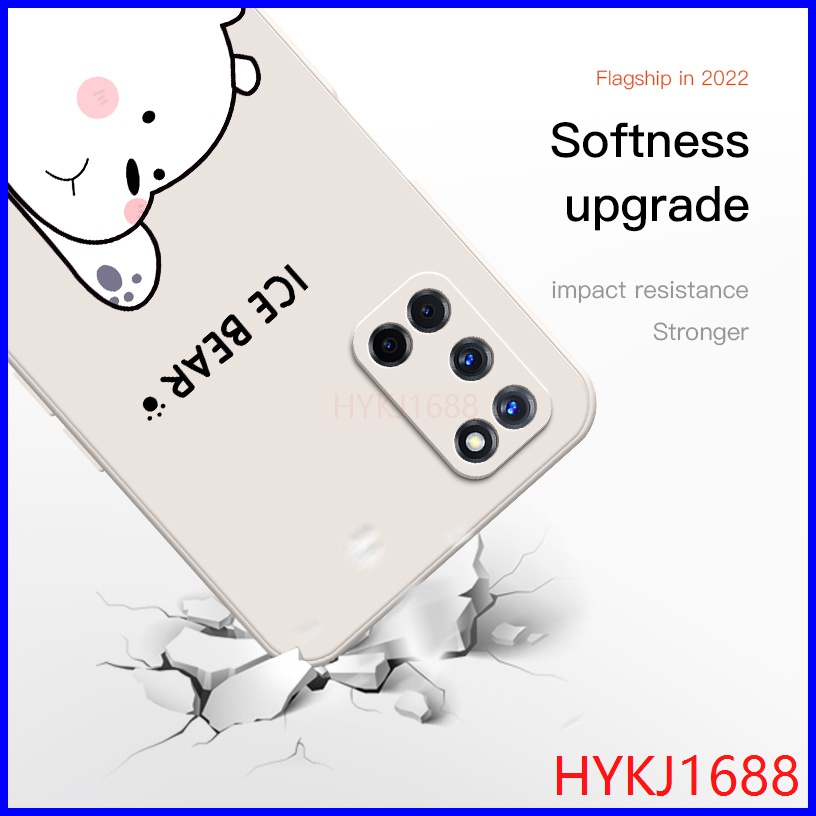Ốp lưng OPPO A92 ốp lưng OPPO A52 Ốp Điện Thoại tpu Silicon Hình Gấu Và Mũ Cho OPPO A92 A52 HBX