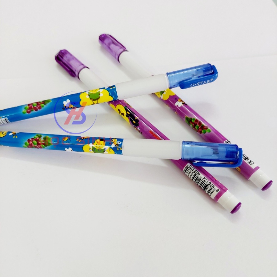 Hộp 12 Cây Bút Gel Bee-39 0.5mm Gstar Mực Xanh, Tím Đậm, Thơm Hương Nho