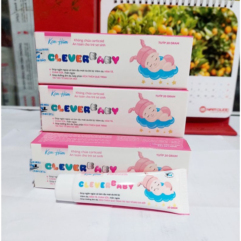 Kem Hăm CLEVER Baby  Dưỡng Ẩm Giảm Mẩn Ngứa Viêm Da Hăm Tã Chàm Sữa Tuyb 20g