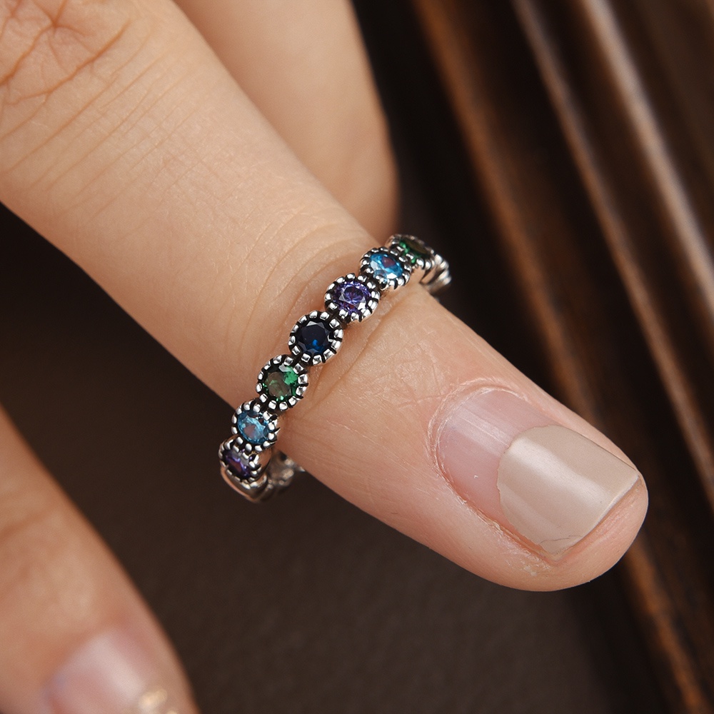 Nhẫn Hở Đính Đá zircon Đơn Giản Thời Trang Thanh Lịch Có Thể Điều Chỉnh Cho Nữ