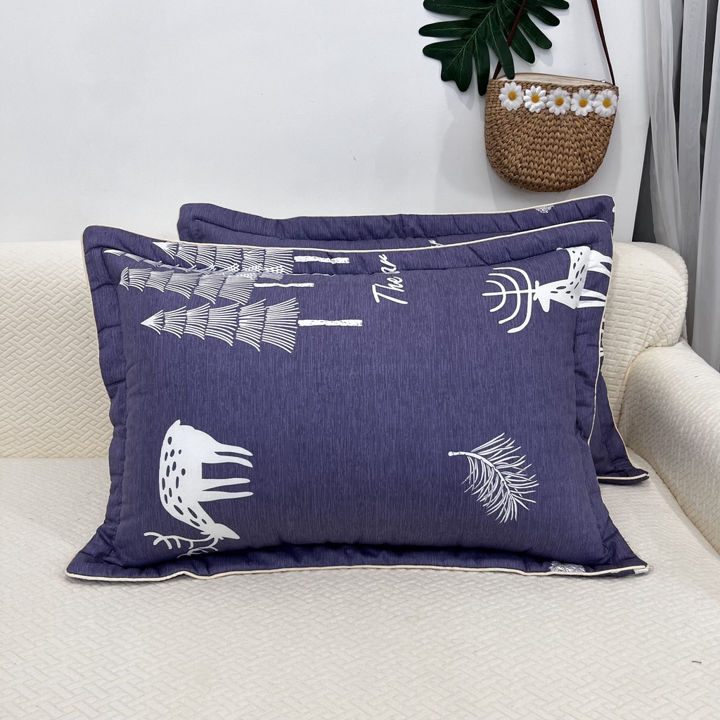 Vỏ gối nằm lót bông cotton 100% LIDACO có khóa kéo kích thước 45x65cm (2 chiếc)