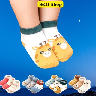 Set 3 đôi tất chống trượt, vớ hàn quốc mềm mịn dễ thương cho bé từ sơ sinh đến 3 tuổi