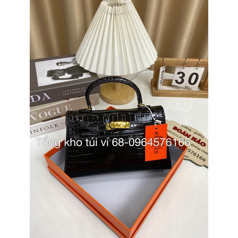 Túi Xách Nữ Cầm Tay Đeo Vai,Đeo Chéo Khóa Chữ H Chất Da Bóng Mềm Sai 18 và 21CM Hàng Đẹp Có Hộp Tặng Kèm khăn