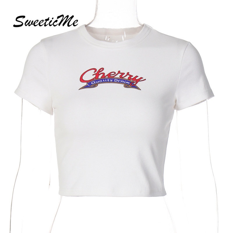 Áo Thun Tay Ngắn Cổ Tròn Dáng Ôm In Họa Tiết Thời Trang 2022 Cho Nữ